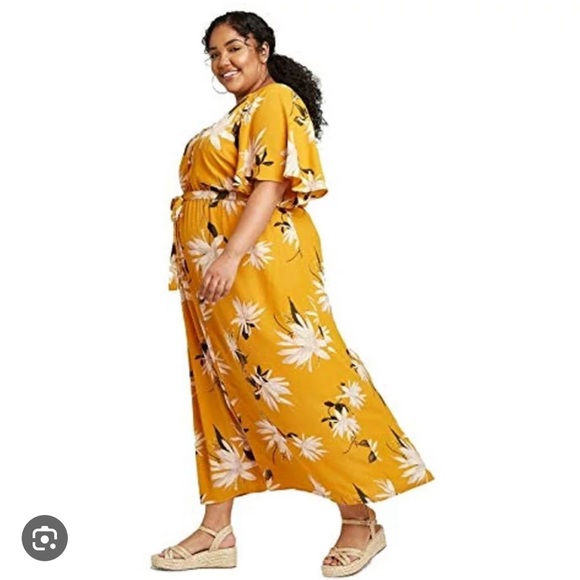 Ava & Viv Yellow Floral Dress - Picture 2 of 5